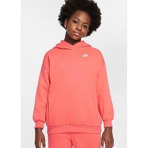Nike Sportswear‎ Club Fleece Big Kids Oversized Pullover Hoodie coral YXL
